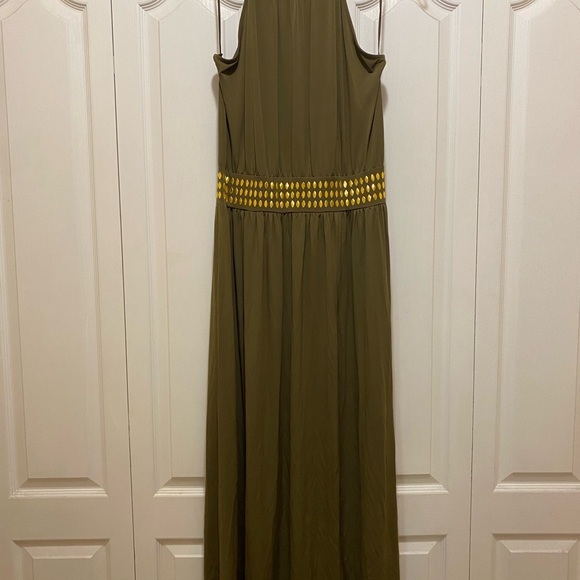 Michael Kors Dresses & Skirts - Michael Kors Olive Maxi Dress with Gold Accents